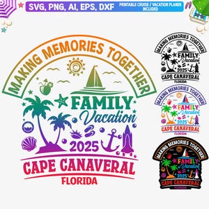Cape Canaveral Florida Familienurlaub 2025 svg, Cape Canaveral Familien-Shirt Png, Familienreise Cape Canaveral, Florida Beaches Vacay 2025 svg