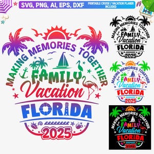 Florida Familienurlaub 2025 svg, Florida Vacay 2025 T-Shirt svg, Florida Familienreise svg, Passender Familienurlaub svg, Cut File, Dxf