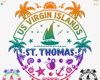 St. Thomas 2025 Vacation SVG: US Virgin Islands Design (Digital Download)