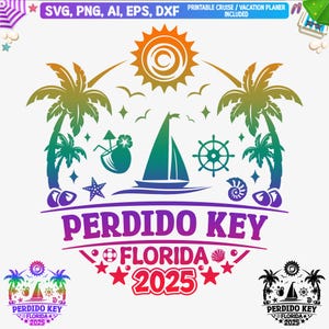 Perdido Key Floria 2025 svg, Perdido Key Familienurlaub svg, Perdido Key Girls Reise Png, Florida Urlaub svg, Perdido Key Cut-Dateien