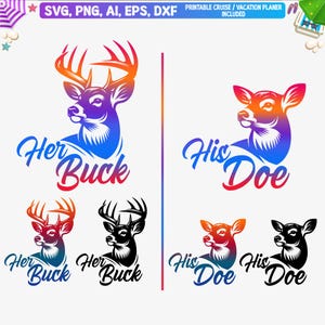 Ihr Buck Seine Doe-Svg, Paare T-Shirt Png, Valentinstags-Svg, Mann- und Frau-Svg, Seine und Sie, Verheiratet Art-Dateien für Cricut
