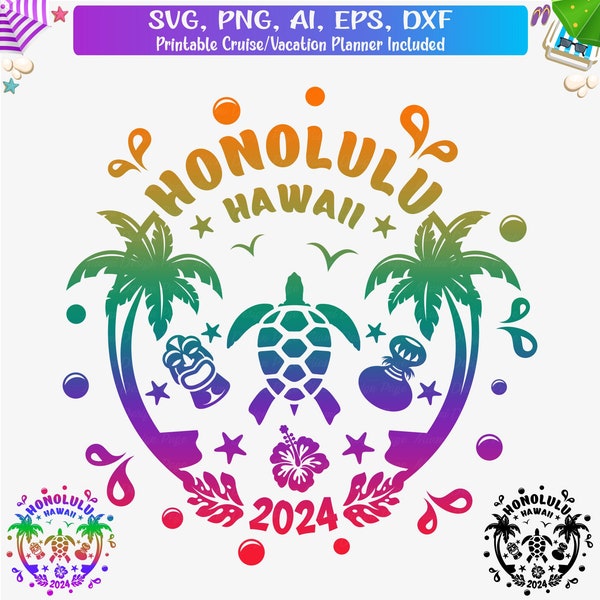 Honolulu Hawaii vacation 2024 Svg, Honolulu shirt Svg, Honolulu Family Vacation Svg ,Honolulu Hawaii Vacay, Honolulu Girls Trip, Cut File