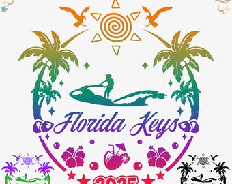 Florida Keys 2025 SVG PNG: Vacation T-Shirt Design (Digital File)