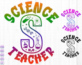 Camiseta de profesor de ciencias SVG: Física, Química, Biología (Descarga digital)