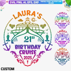 Custom Birthday Cruise 2025 SVG PNG DXF (Digital File)