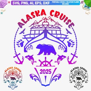 Alaska Cruise 2025 Svg Png, Alaska trip Cruise Shirts Svg, Family Cruising 2025 svg, Cruise Ship svg, Cruise SVG Cut File, Cruise Trip svg