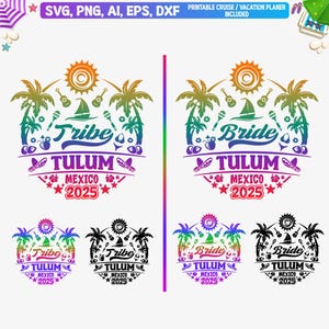 Tulum Mexico Bride & Tribe 2025 Svg, Bachelorette beach party svg, Bridesmaid svg ,Tribe Svg, beach bach Svg, Bachelorette Cut Files
