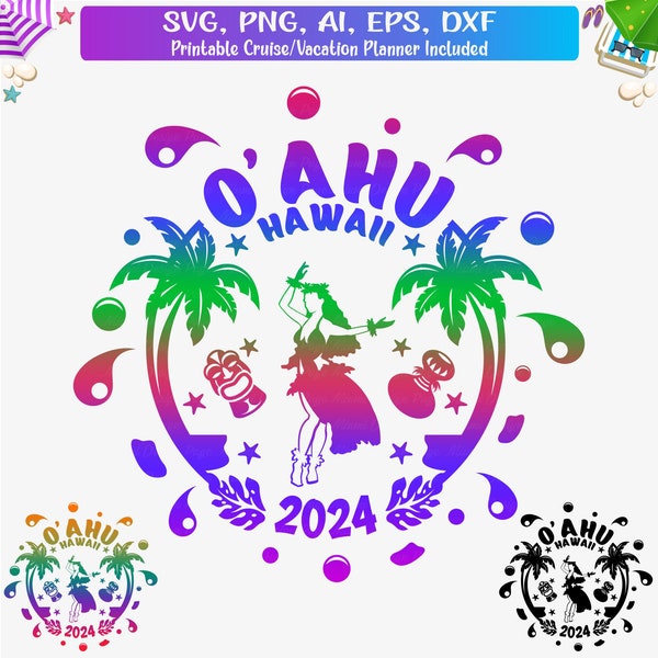 Oahu Hawaii vacances 2024 Svg, Oahu t-shirt Svg, Oahu vacances en famille Svg, Oahu Hawaii Vacay Svg, Oahu Girls Trip Png, fichier coupé