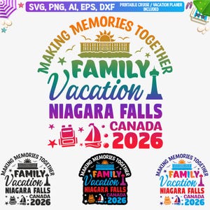 Niagara Falls Family Vacation 2026 SVG: Canada Trip Cut File (Digital Download)