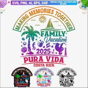 Family Vacation Pura Vida Costa Rica vacation 2025 Svg, Pura Vida Family T-shirt Design Svg, Costa Rica Family Trip Svg, Costa Rica Svg, Png