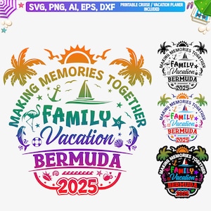 Bermuda Family Vacation 2025 Svg, Bermuda Vacay 2025 T-Shirt svg, Bermuda Beach Family Trip Svg, Png, Cut File, Dxf