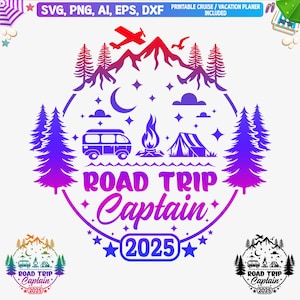 Capitán de viaje por carretera 2025 SVG, Capitán de viaje por carretera 2025 Camisa SVG, Road Trippin svg, archivo de viaje por carretera cricut, imágenes prediseñadas de viaje, Dxf, Png, Eps