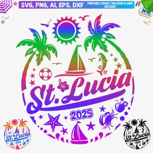 St. Lucia Vacation 2025 SVG: Family Trip T-Shirt Design (Digital Download)
