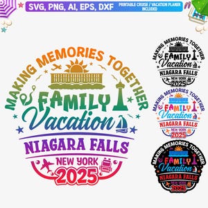 Svg de vacances en famille aux chutes du Niagara 2025, Niagara Falls New York Vacay 2025 T-Shirt svg, Svg de voyage en famille à New York, fichier de coupe pour Cricut, Png