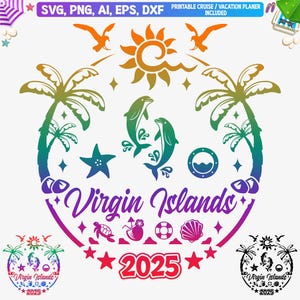 Maagdeneilanden 2025 Svg, Maagdeneilanden shirt png, Maagdeneilanden strand familievakantie png, Caribische eilanden 2025 Svg, gesneden bestanden, dxf