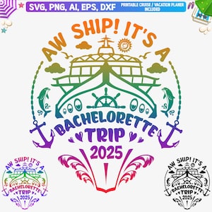 Bachelorette Cruise 2025 SVG: Bride Tribe Cut Files (Digital Download)
