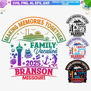 Branson Missouri Family Vacation 2025 Svg, Branson Missouri T Shirt Png, Branson Family Trip Png, Férias em Missouri, Arquivos cortados
