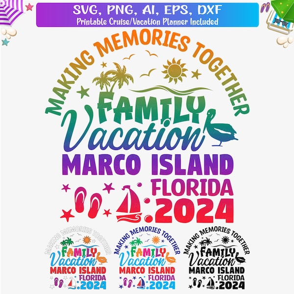 Marco Island Family Vacation 2024 Svg, Marco Island Family Shirt Png, Marco Island Family Trip Svg, Florida Beaches Vacation Svg, Cut files