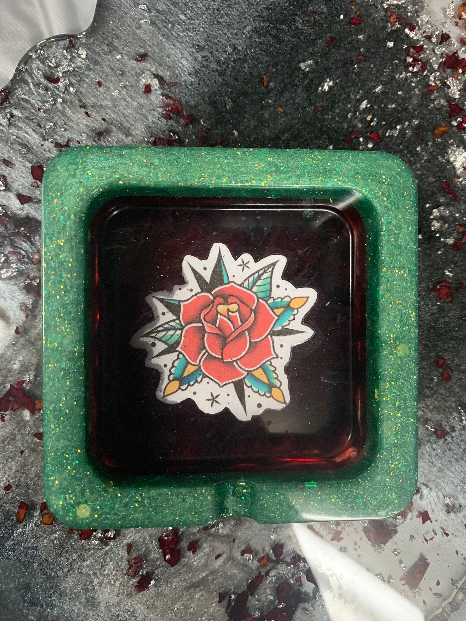 Rose Tattoo Ashtray Etsy