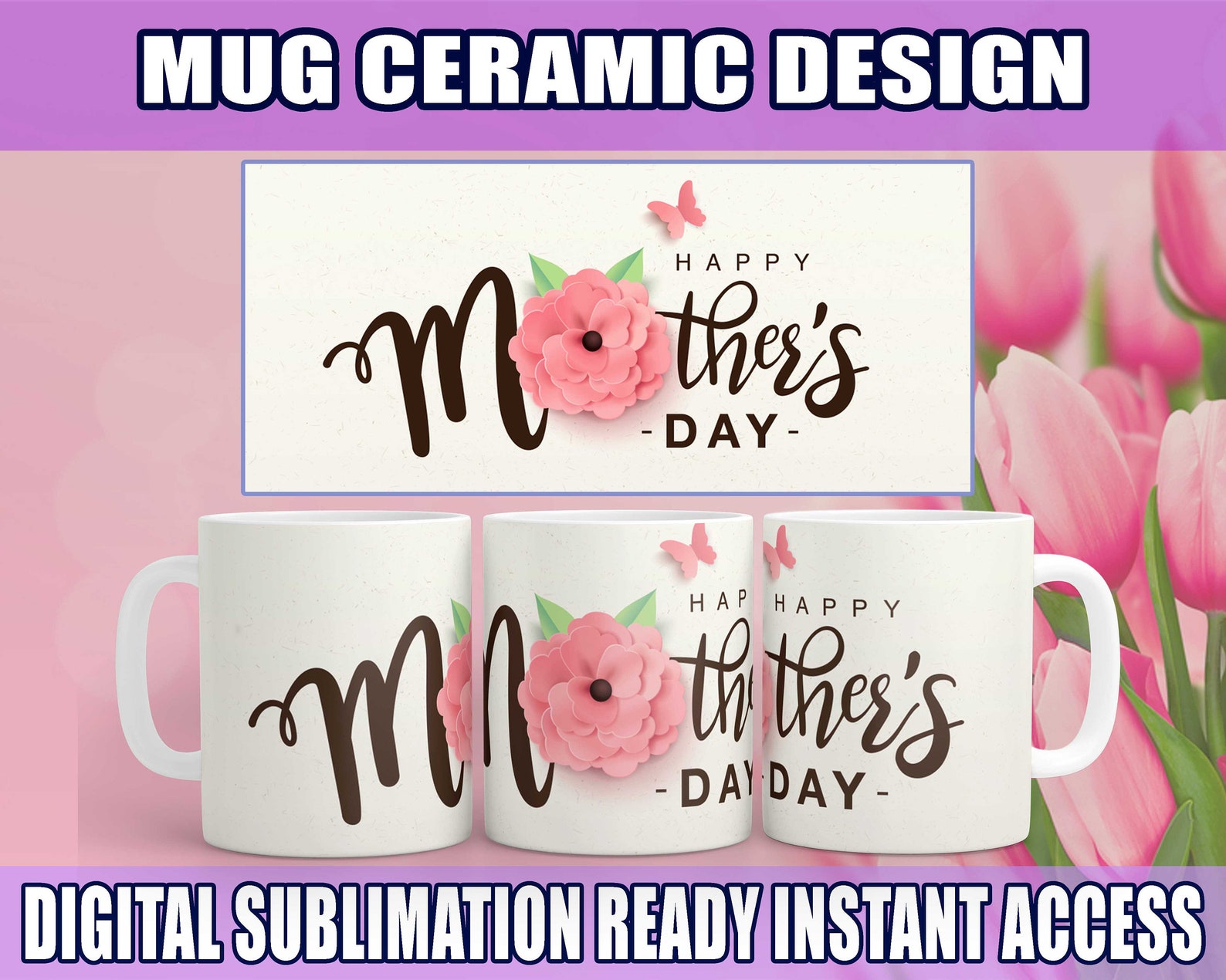 MUG TEMPLATE MOTHERS Day Mug Design Sublimation Mug Etsy
