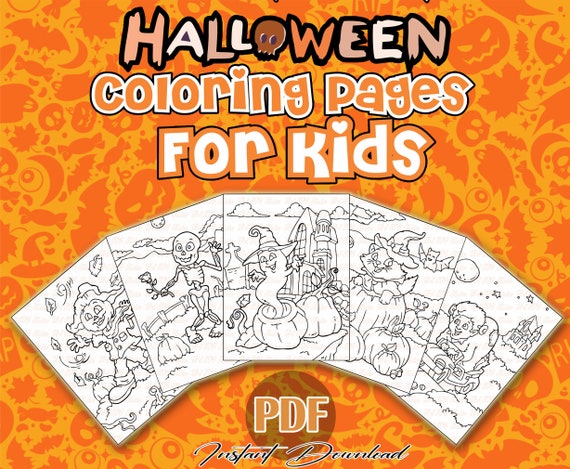 Halloween Coloring Book/Digital/Coloring Book/Kids Halloween