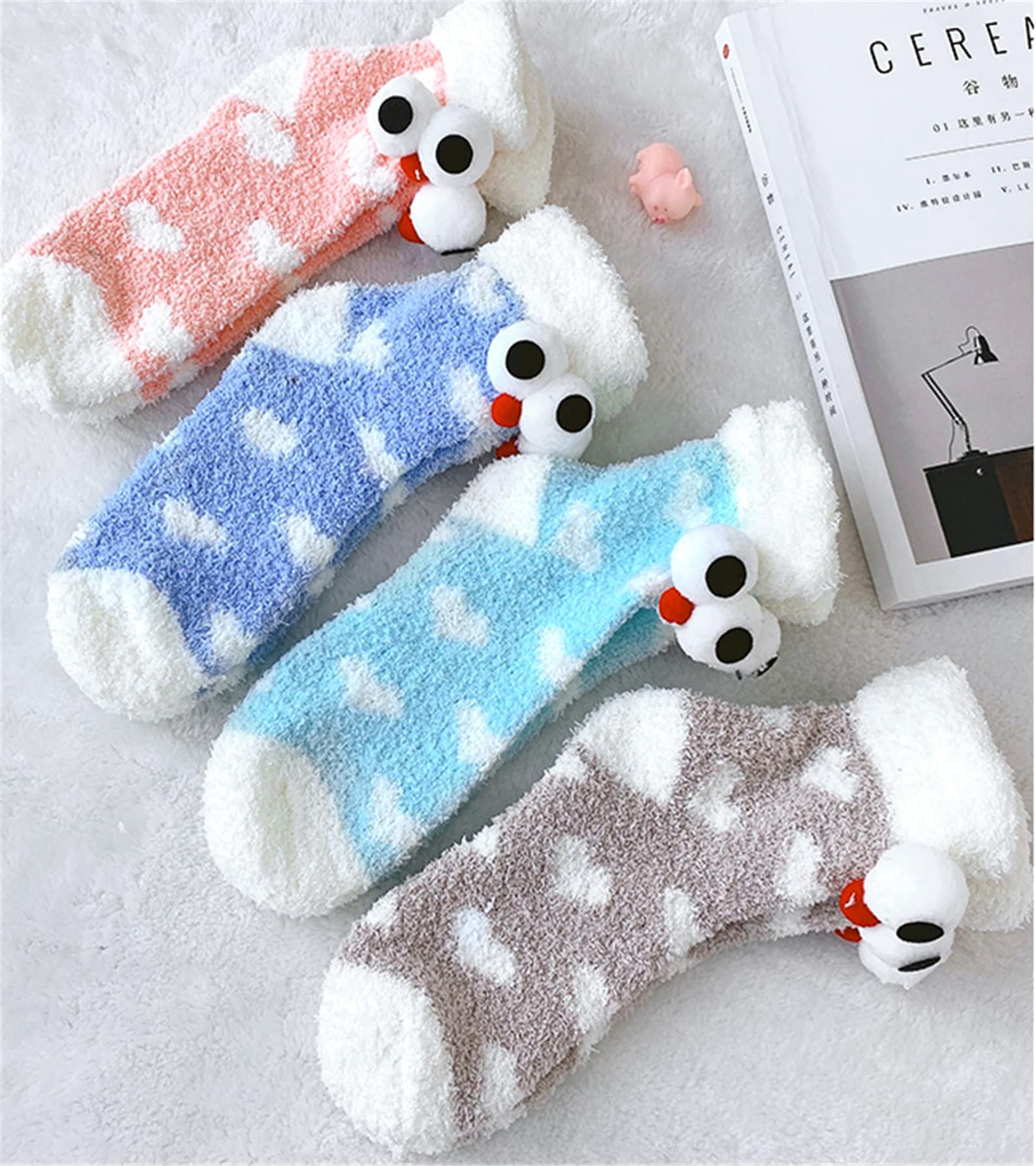 Funny Big Eyes Socks Cute Socks Interesting Socks Fuzzy Etsy