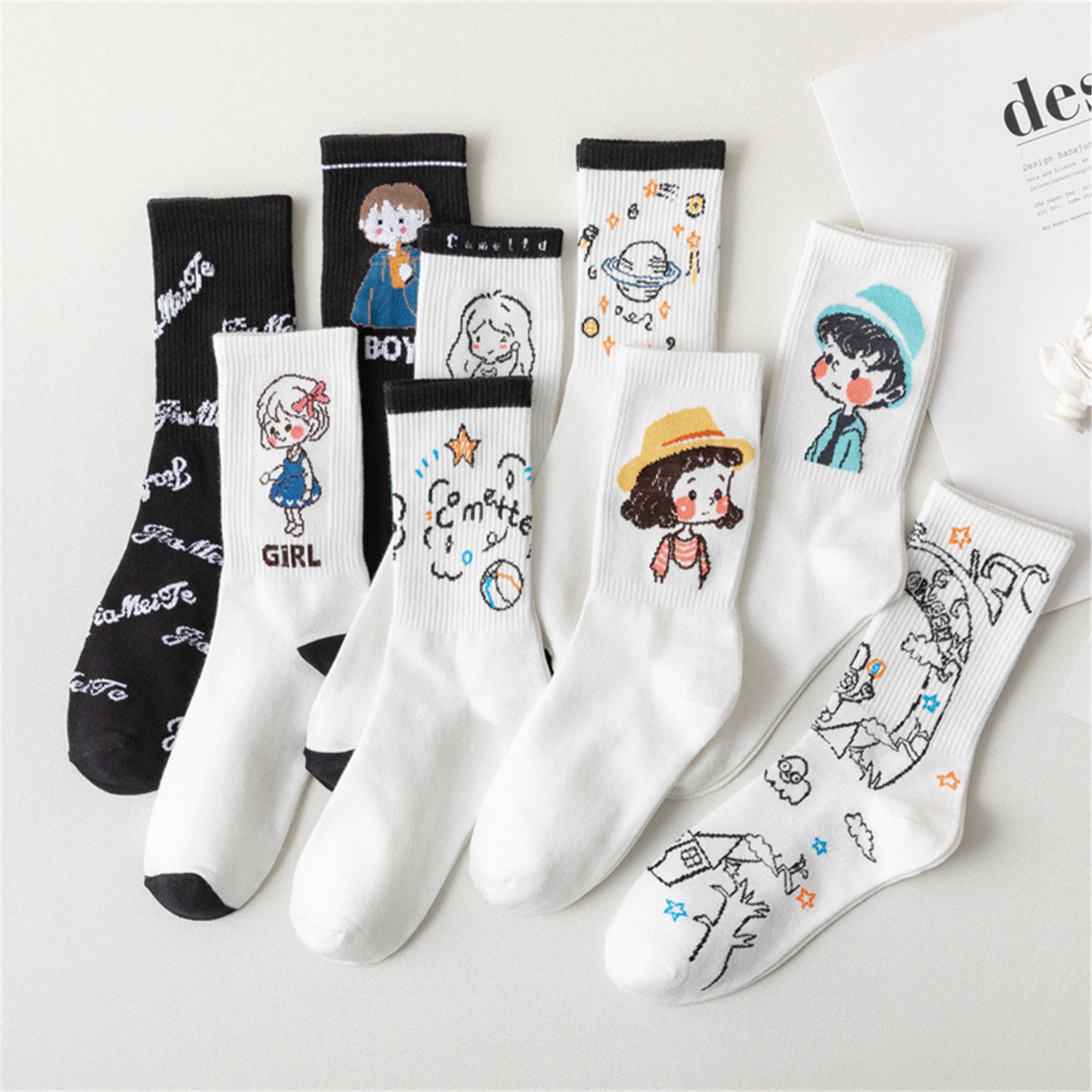 Anime Socks Alphabet Socks College Style Sweet Stocking | Etsy