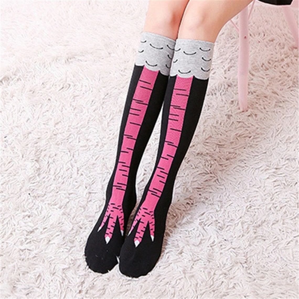 Funny Socks Chicken Feet Socks Chicken Print Toe Socks Etsy UK