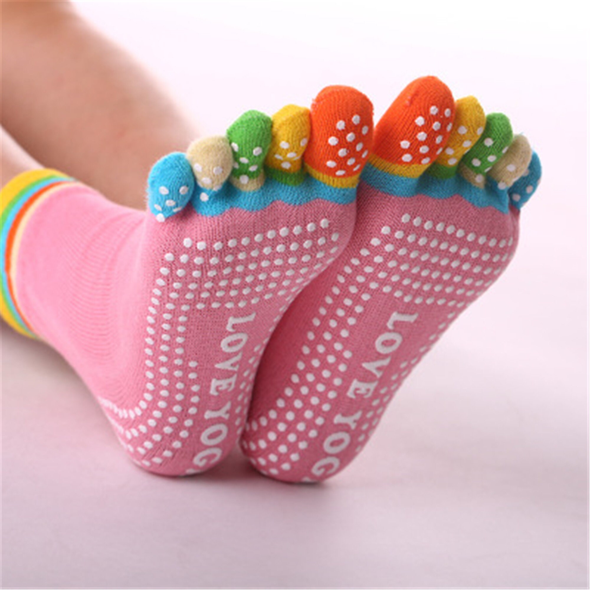 Slip Resistant Colorful Five Toe Socks Cotton Toe Socks Cute Etsy