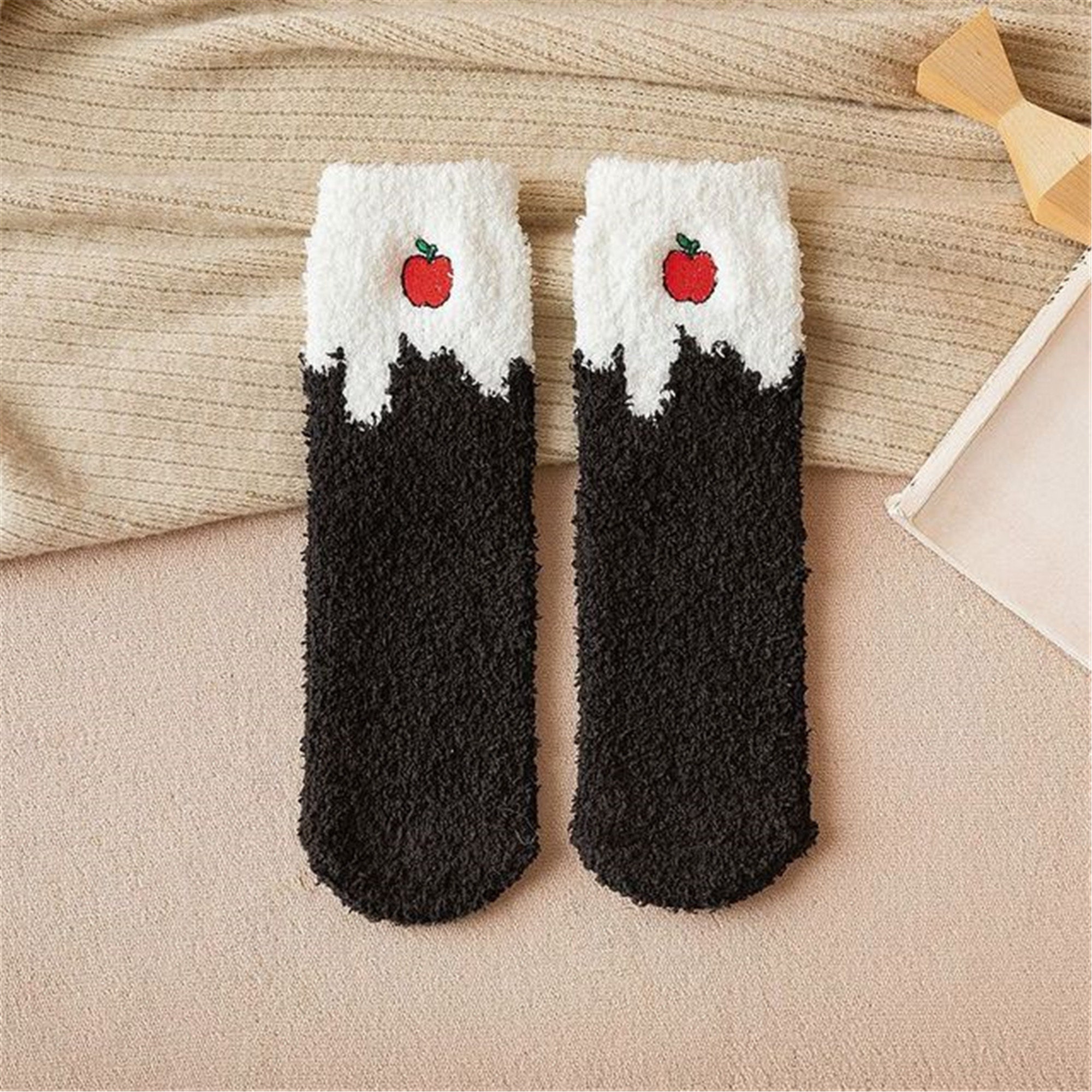 Cute Fruit Soft Fuzzy Socks Winter Slipper Sock Warm Etsy