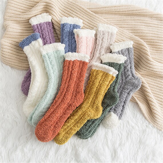 Cotton Candy Fuzzy Socks Winter Socks Warm Cozy Socks Sleep | Etsy