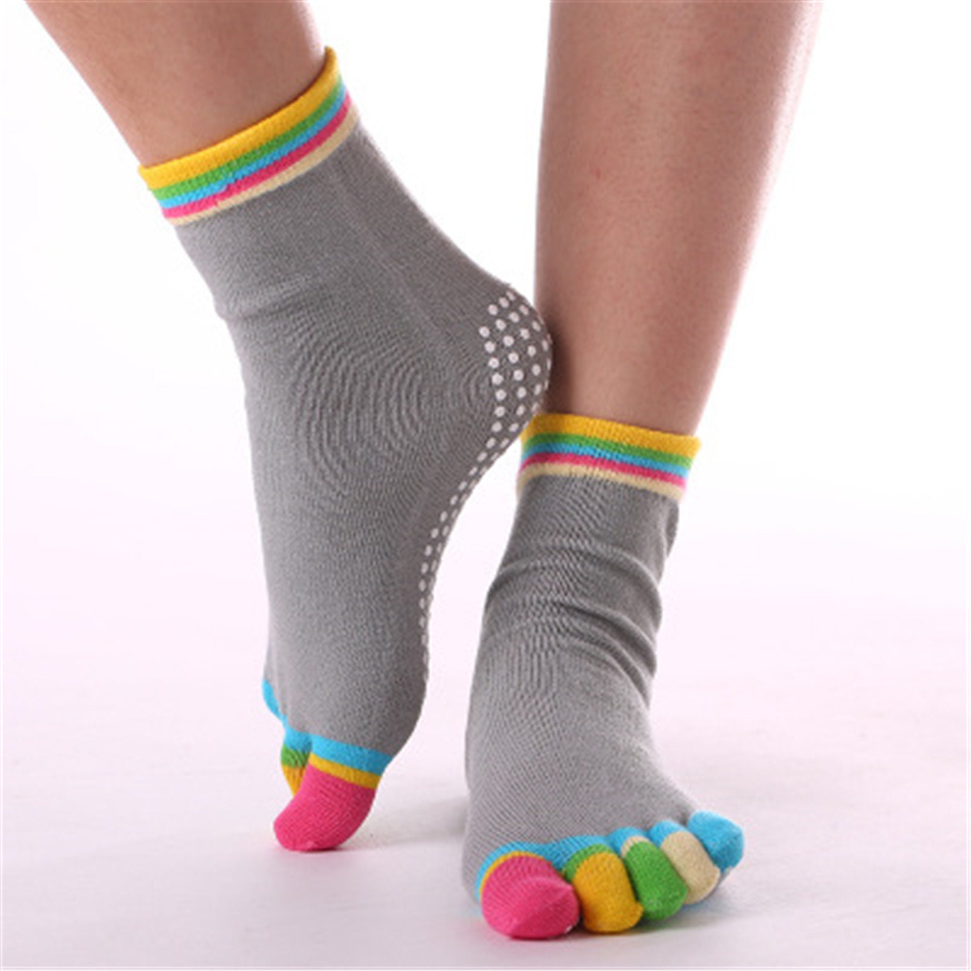 Slip Resistant Colorful Five Toe Socks Cotton Toe Socks Cute Etsy
