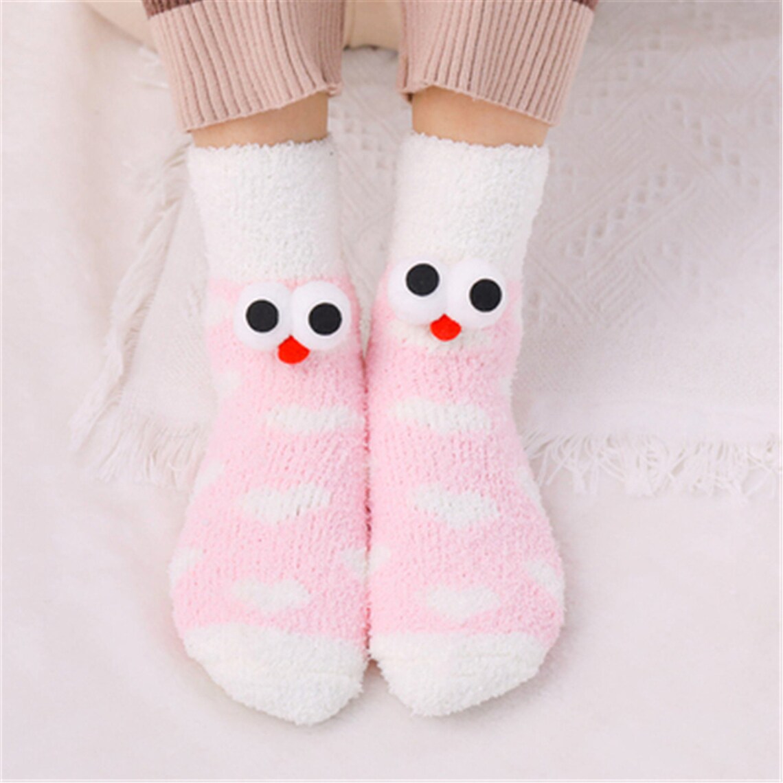 Funny Big Eyes Socks Cute Socks Interesting Socks Fuzzy Etsy