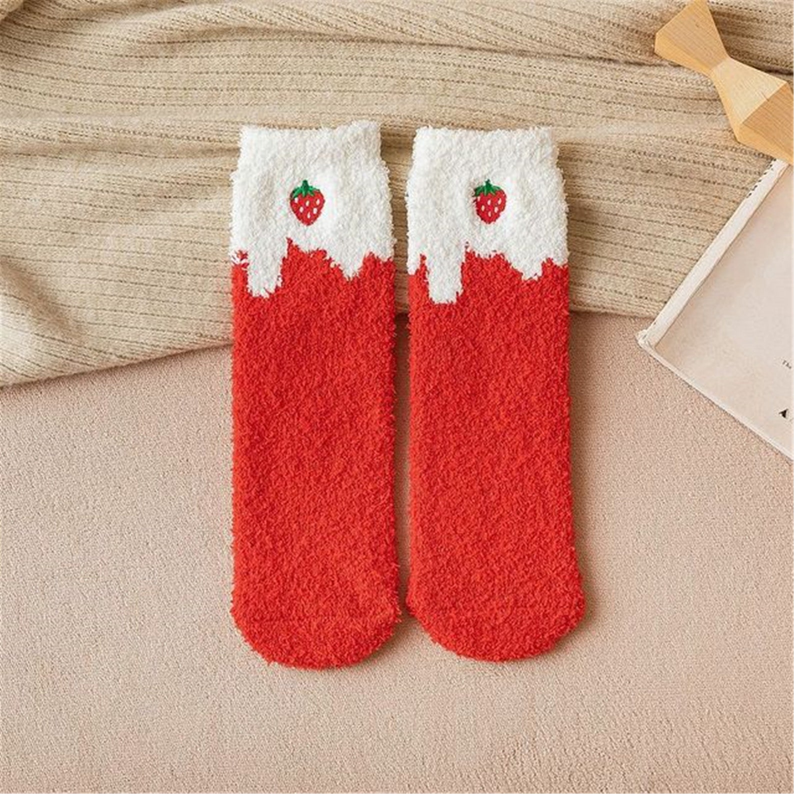 Cute Fruit Soft Fuzzy Socks Winter Slipper Sock Warm | Etsy