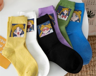 6 Paar Sailor Moon Sneaker Socken der Sailor Kriegerinnen