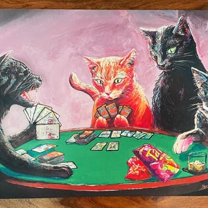 Gatos jugando a Magic: The Gathering - Tapete de juego