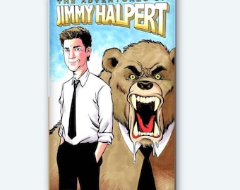 Notebook “Adventures of Jimmy Halpert” by Pam Halpert — Colored Graphic Inside — The Office Quotes on EVERY Page