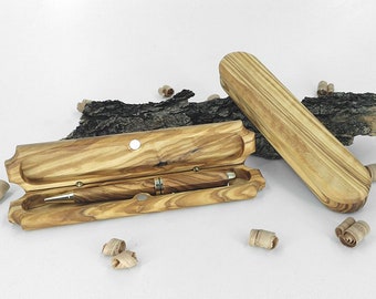 Olijfhouten pennendoos voor één persoon - Olivewood Pens®