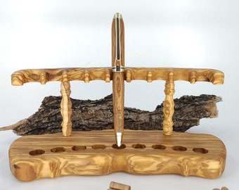 Olive Wood Stand For 9 Pens - Olivewood Pens®