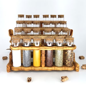 Olive Wood Tiered Spice Stand With Two Scoops Olivewood Pens® zdjęcie 6