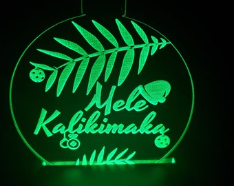 Mele Kalikimaka LED Etched Acrylic Night Light