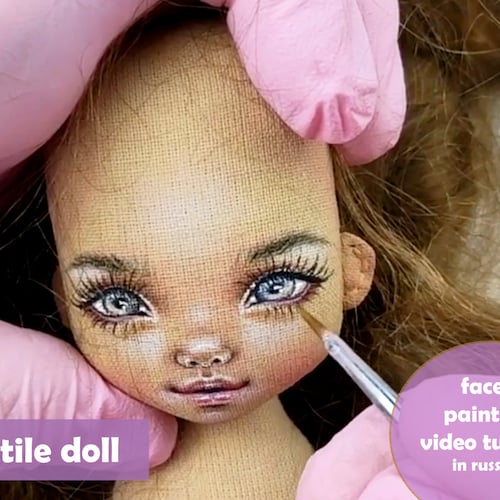 Face Painting Doll Tutorial How Make Face Textile Doll Video Etsy