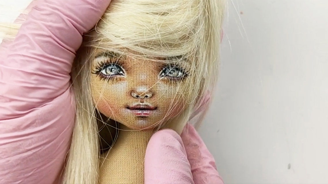 Paint Doll Tutorial Nice Doll How Make Draw Face Art Textile Etsy