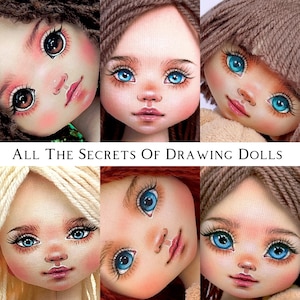 Collection of 6 tutorials / video face drawing doll / PDF tutorial doll’s body / Sewing doll / cloth doll Pattern / Soft art doll pattern
