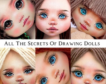 Collection of 6 tutorials / video face drawing doll / PDF tutorial doll’s body / Sewing doll / cloth doll Pattern / Soft art doll pattern