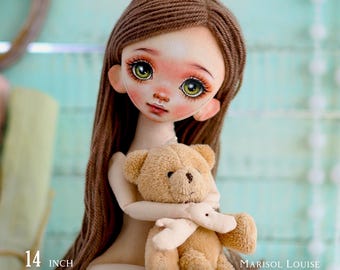 Video tutorial on drawing the face of a ragdoll Marisol Louise 14" using a face template / Tutorial on DIY painting the face of textile doll
