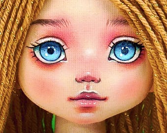face painting boneca with face template sewing 18 inch rag doll Abigail Elizabeth cloth doll pattern fabric making hair video tutorial