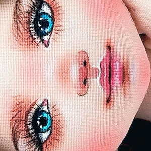 Video tutorial on drawing the face of a ragdoll Catherine Emily using a face template / Tutorial on DIY painting the face of a textile doll