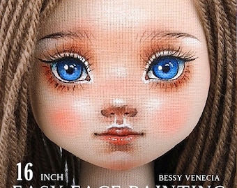 Video tutorial on drawing the face of a soft doll using a face template / Tutorial on DIY painting the face of a textile art doll