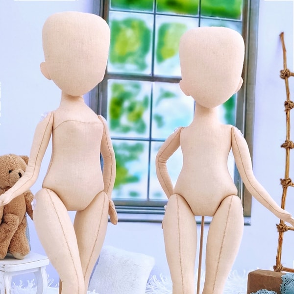 PDF tutorial 12” two dolls Mary and Lucy / Pattern doll with doll's breast / blank body doll / Sewing doll / rag doll tutorial / DIY dolls